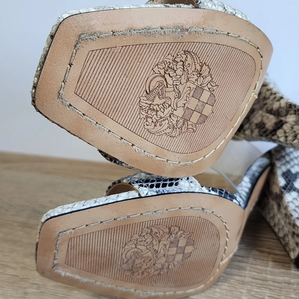 VINCE CAMUTO Felima Snakeskin Leather High Heel Sandal 8M